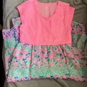 Beautiful pink floral girls dress